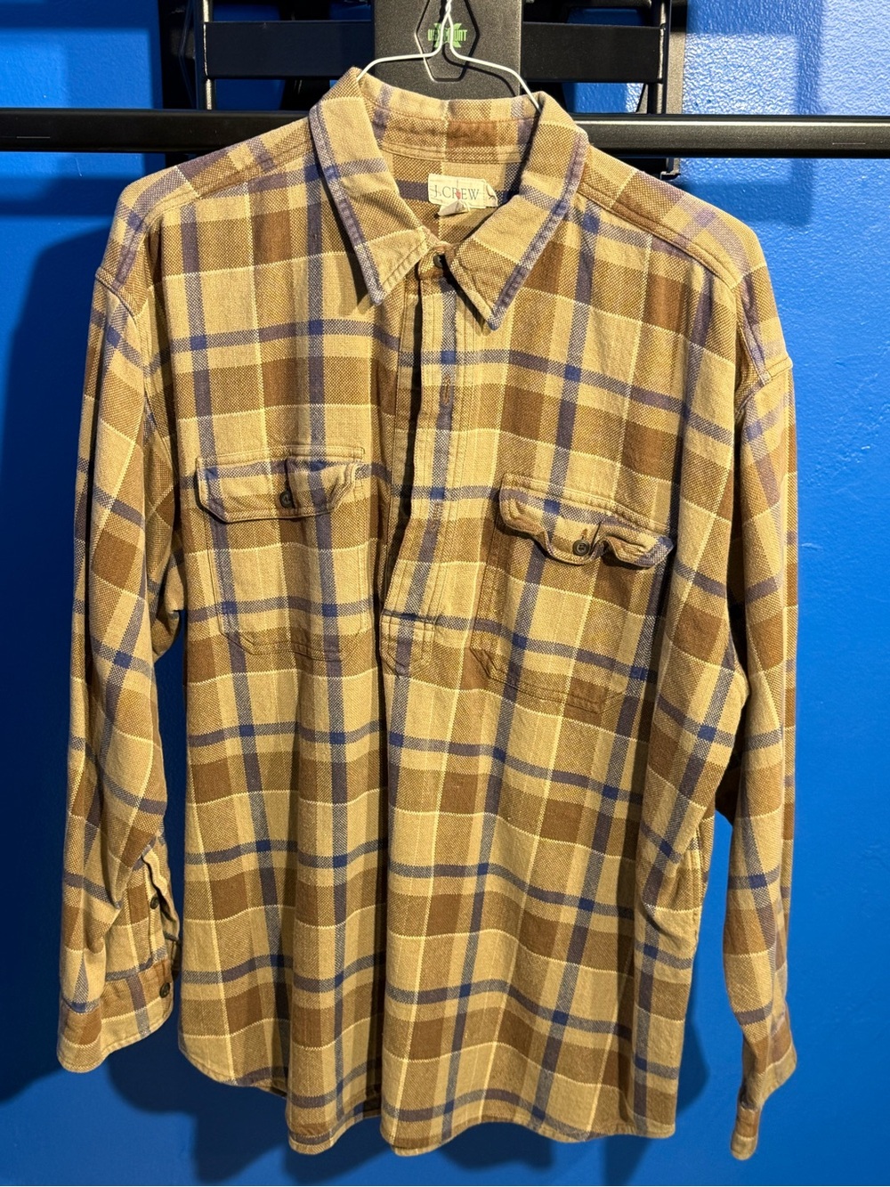 J. Crew Earth Tone Cabincore Plaid Brushed Flannel Shirt